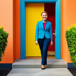 Embracing Change & Growth**

"A professional woman, fully clothed in a stylish business casual outfit, confidently stepping out of a bright doorway representing an office, into a vibrant and colorful garden. She is smiling and looking forward. Background includes a diverse cityscape. Appropriate attire, safe for work, perfect anatomy, natural proportions, professional photography, high quality, modest."

**